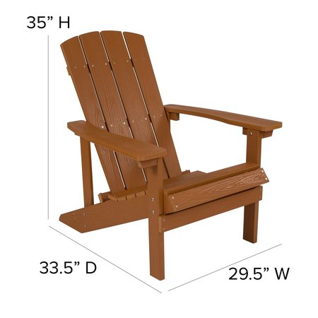 Flash Furniture Teak Poly Resin Adirondack Chair 2PK 2-JJ-C14501-TEAK-GG